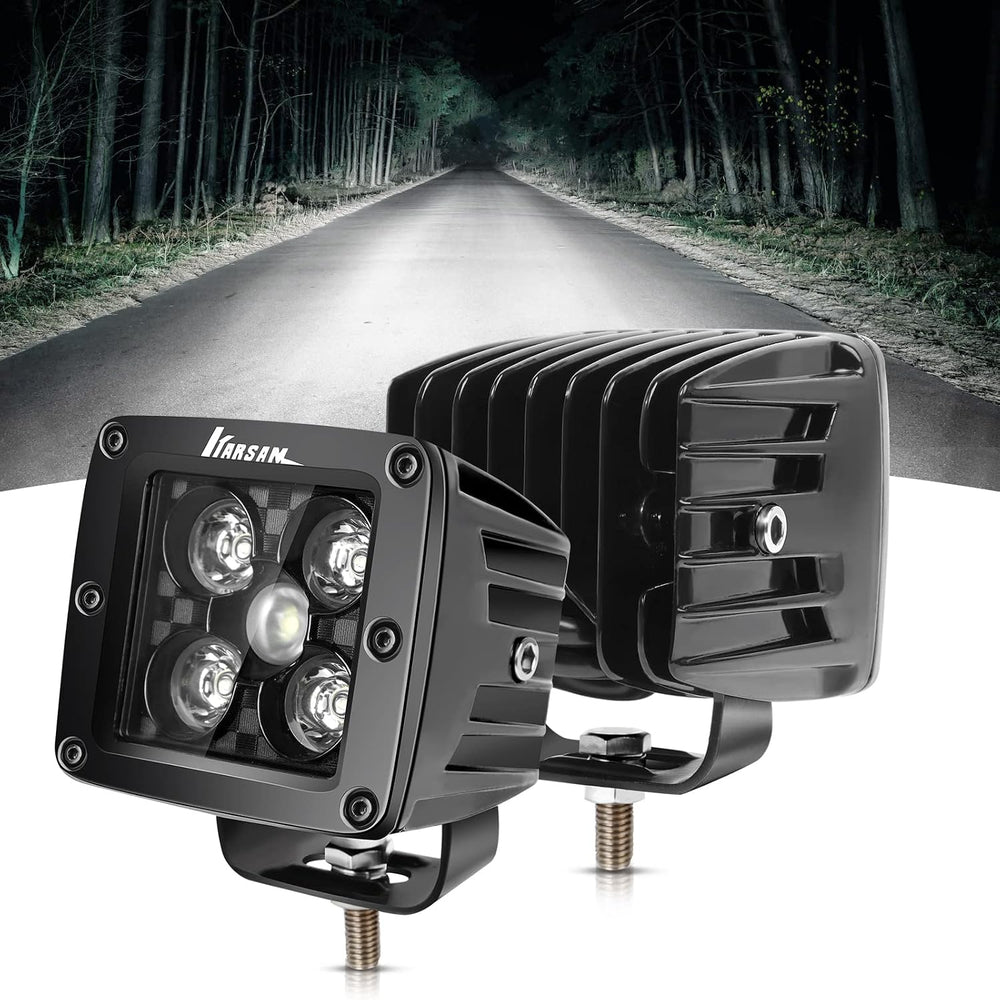 3" LED Cube Lights with Adjustable Bracket 2PCS, 50W White LED Cube Pods...