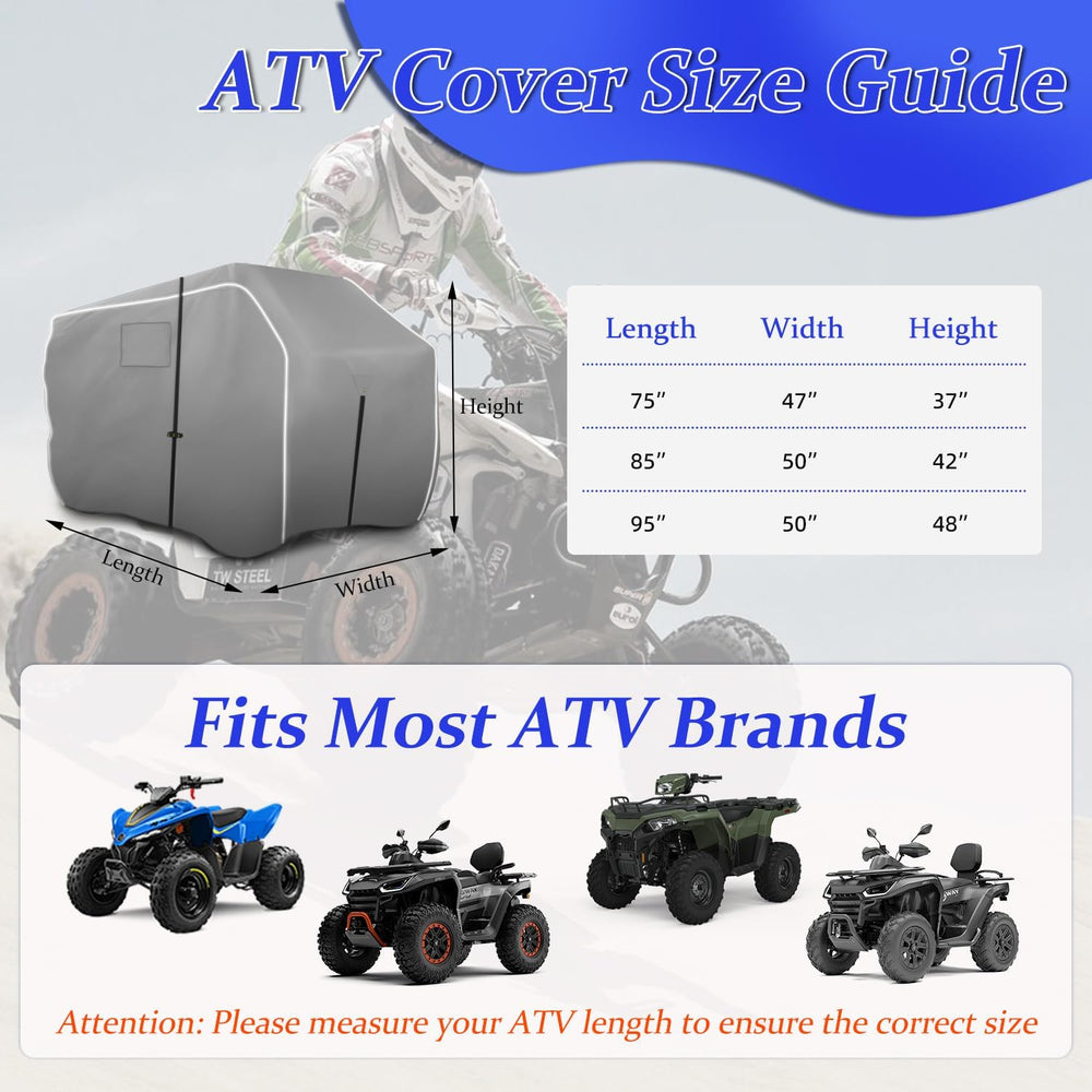 ATV Covers Waterproof Outdoor Heavy Duty, ATV Cover 600D UV Resistant Tear Pr...