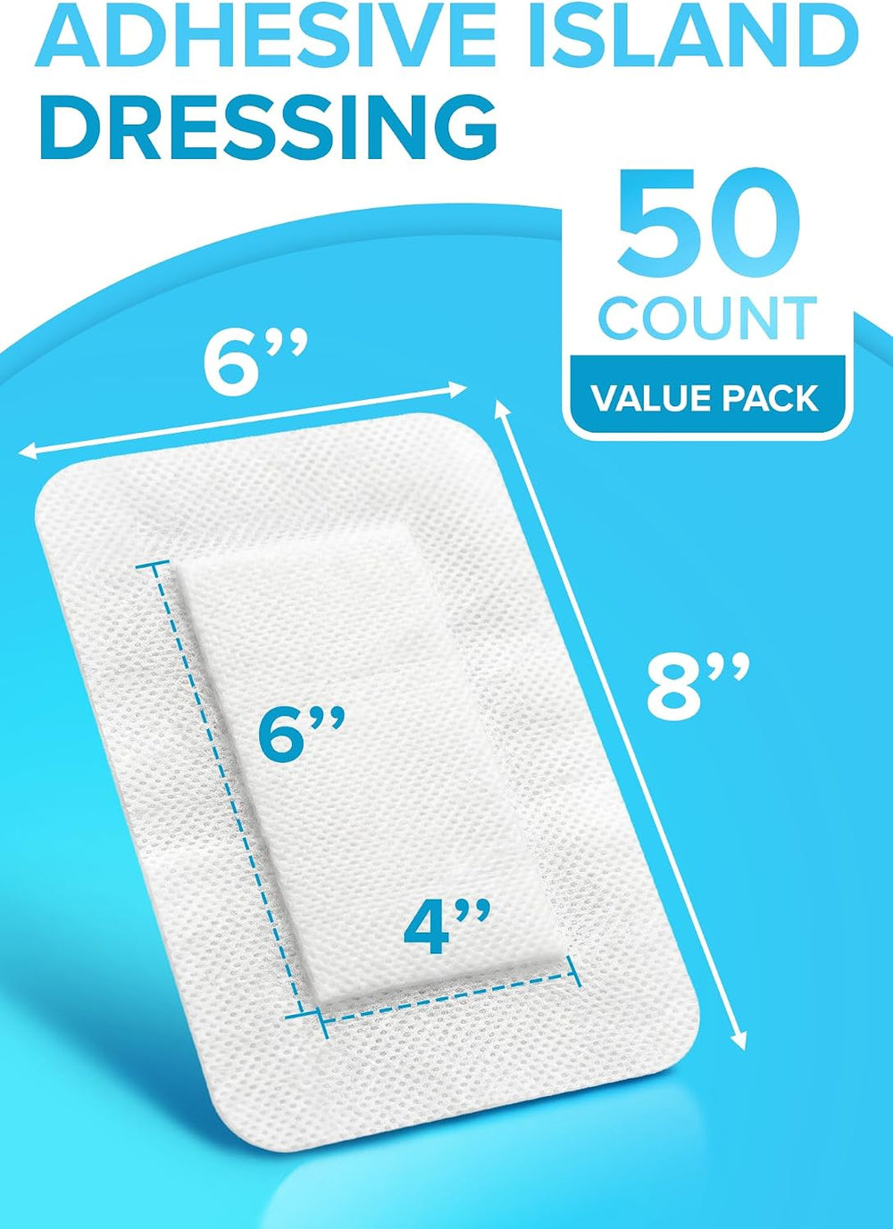 Island Dressing 6x8, 50pcs, Wound Care & Dressings, Large Bandage FSA&amp...