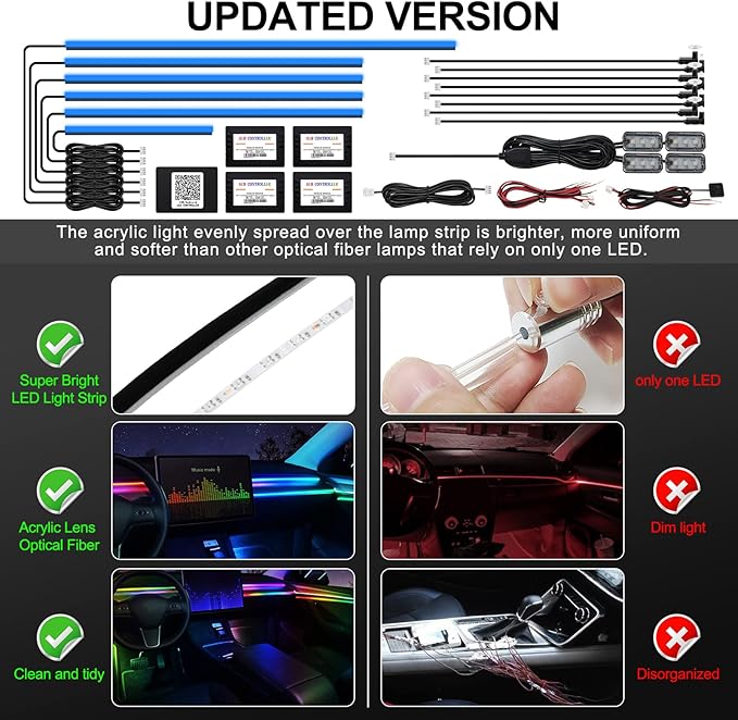 Acrylic Interior Car LED Strip Light