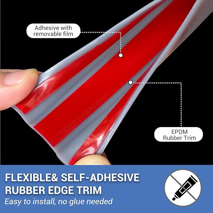 Rubber Edge Trim, Flexible Self Adhesive U Shaped Edge Banding, Edge Guards