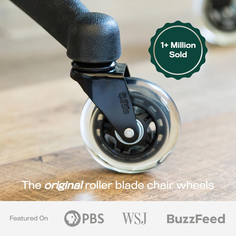 The Office Oasis Original Office Chair Wheels (As Seen On PBS), Clear
