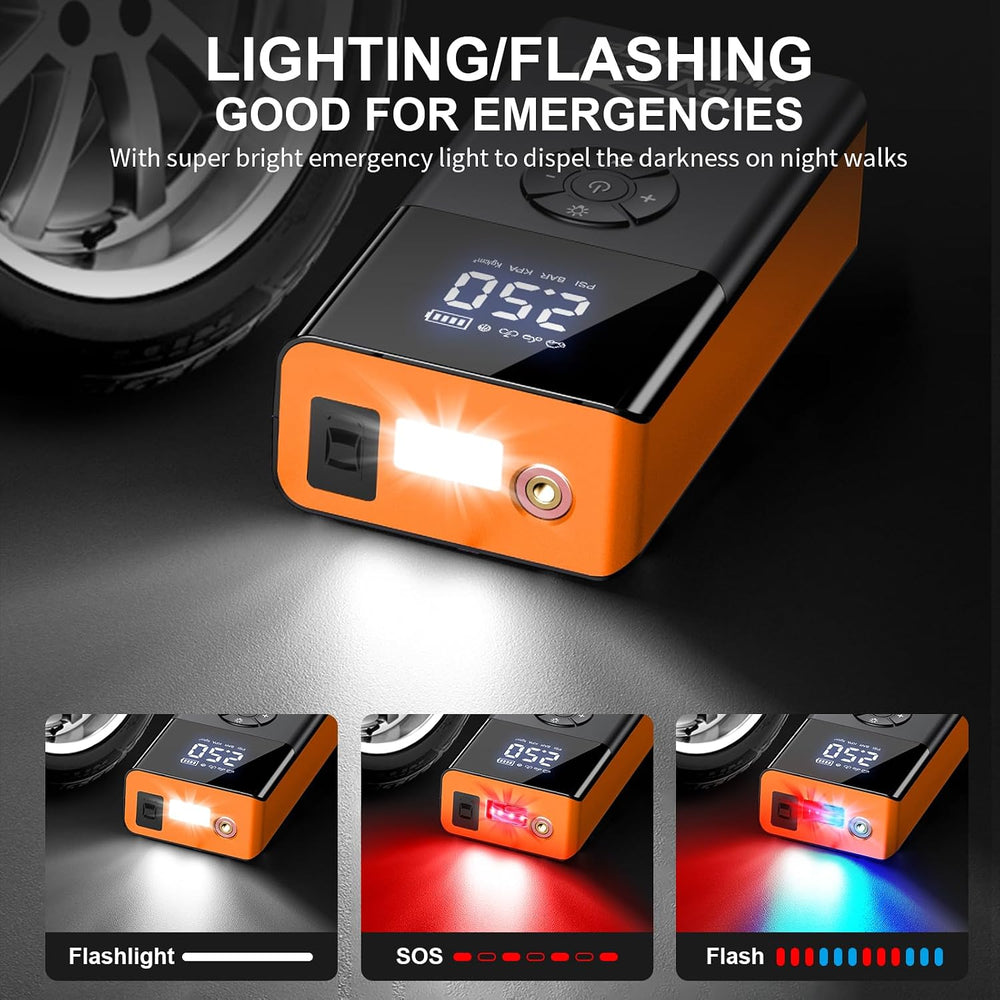 Jump Starter with Air Compressor, 8000A 180PSI, Portable Car Battery Jump Sta...