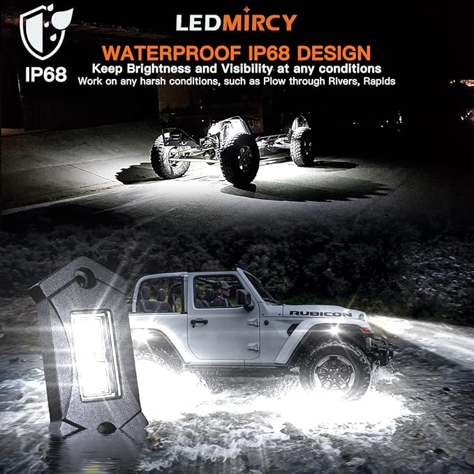 R3 White LED Rock Lights Kit 12PCS