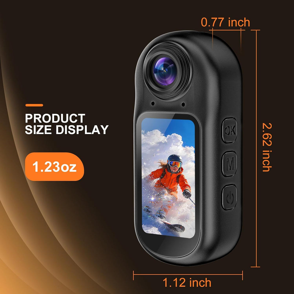 4K Mini Body Camera with EIS 6-Axis Stabilization,POV Action Camera