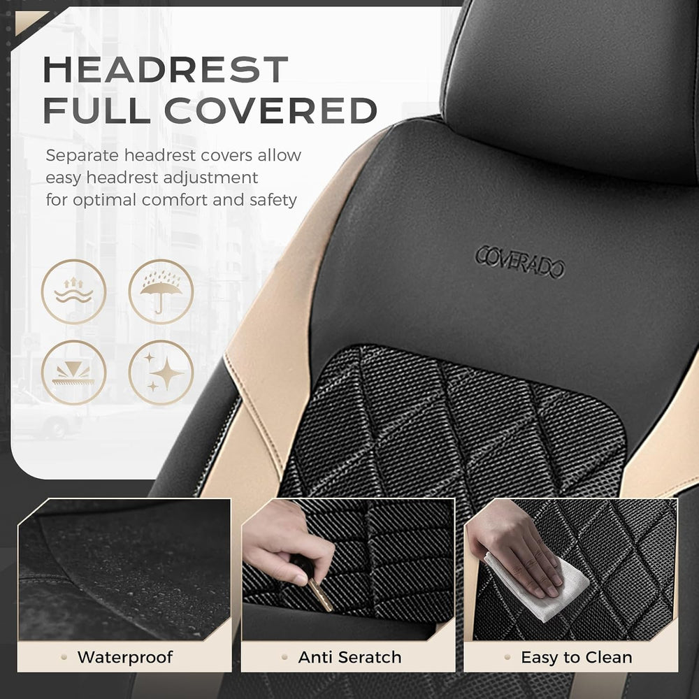 Coverado Car Seat Covers, Seat Covers Full Set, 5 Seats Automotive Seat Cover...
