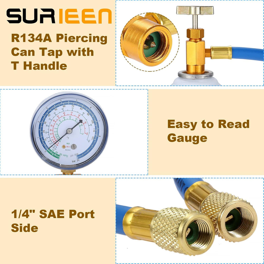 AC Oil Injector Tool with R134A Refrigerant Charging Hose