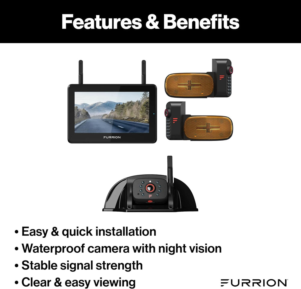 Furrion Vision S+ Wireless 3-Camera RV System with 7" Monitor, FOS7HTAEN