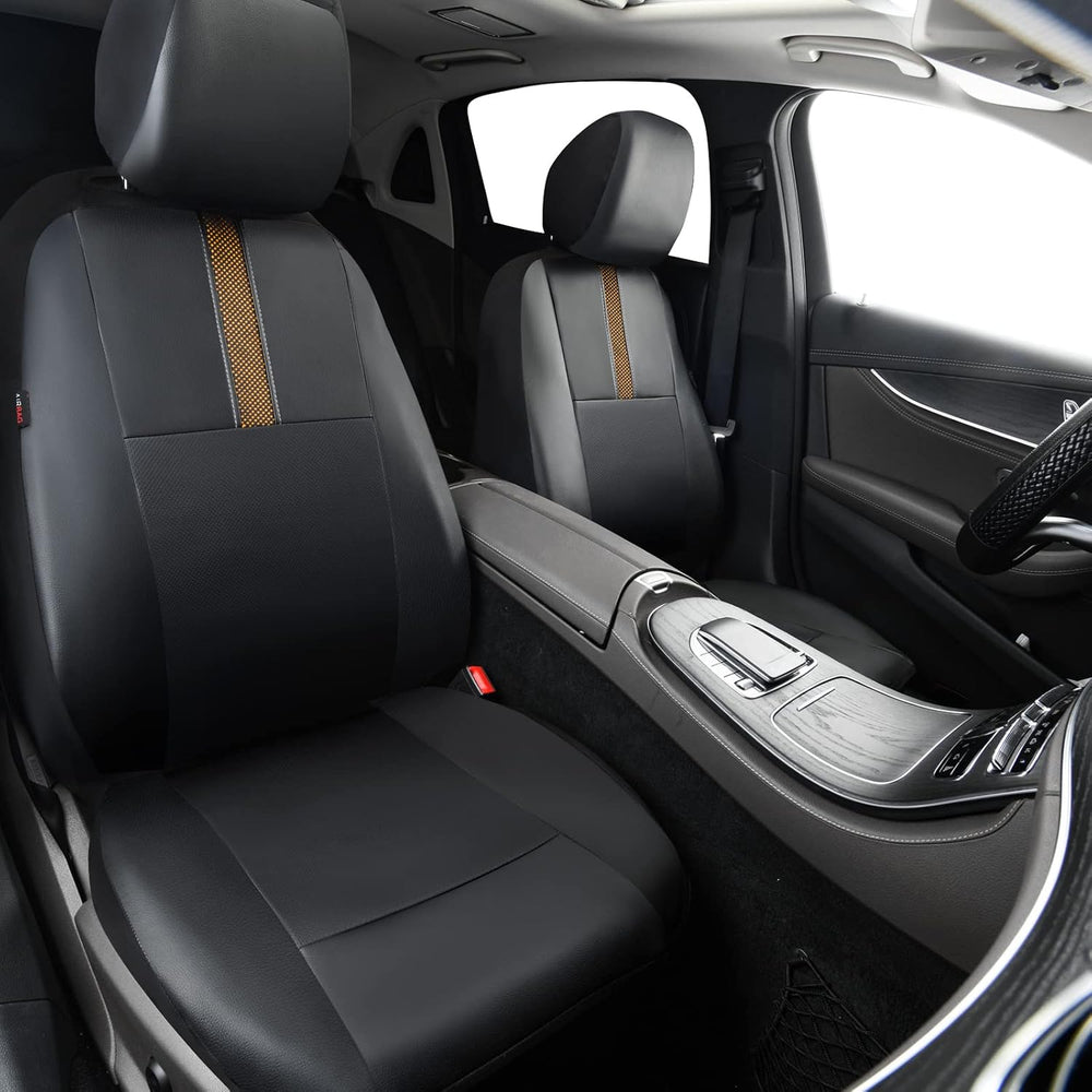 CAR-GRAND Faux Leather Car Seat Covers Full Set, Breathable Automotive Front ...