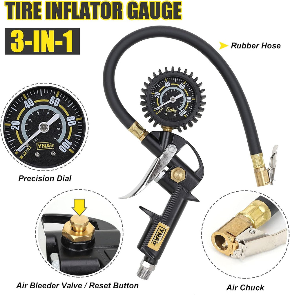 18 Pieces Air Compressor Accessories kit, 1/4 in x 25 ft Recoil Poly Air Comp...
