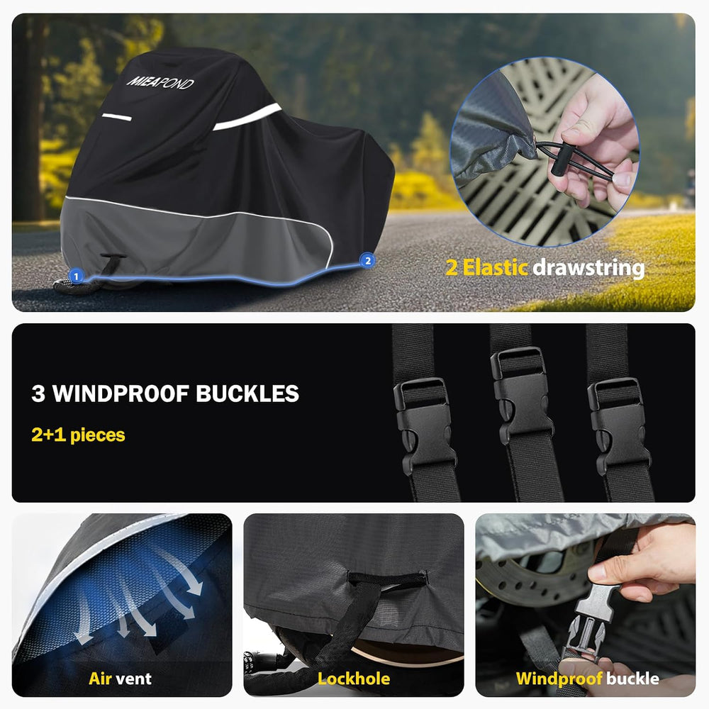 Motorcycle Cover for Harley Davidson Touring Waterproof Heavy Duty
