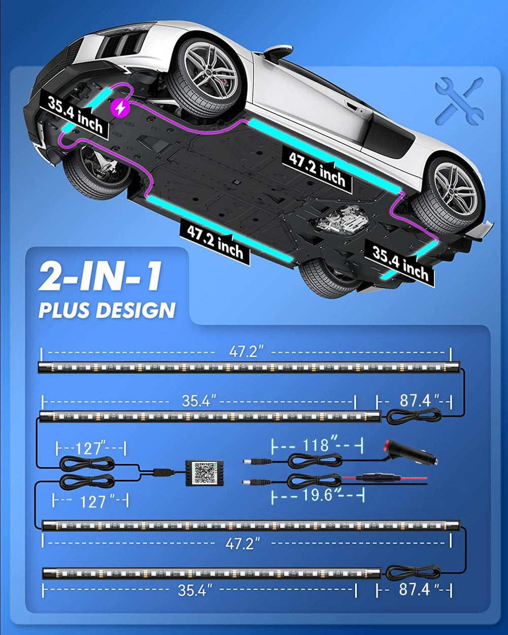 Underglow Kit for Car, Led Underglow Lights with App and Remote Control, 16 M...