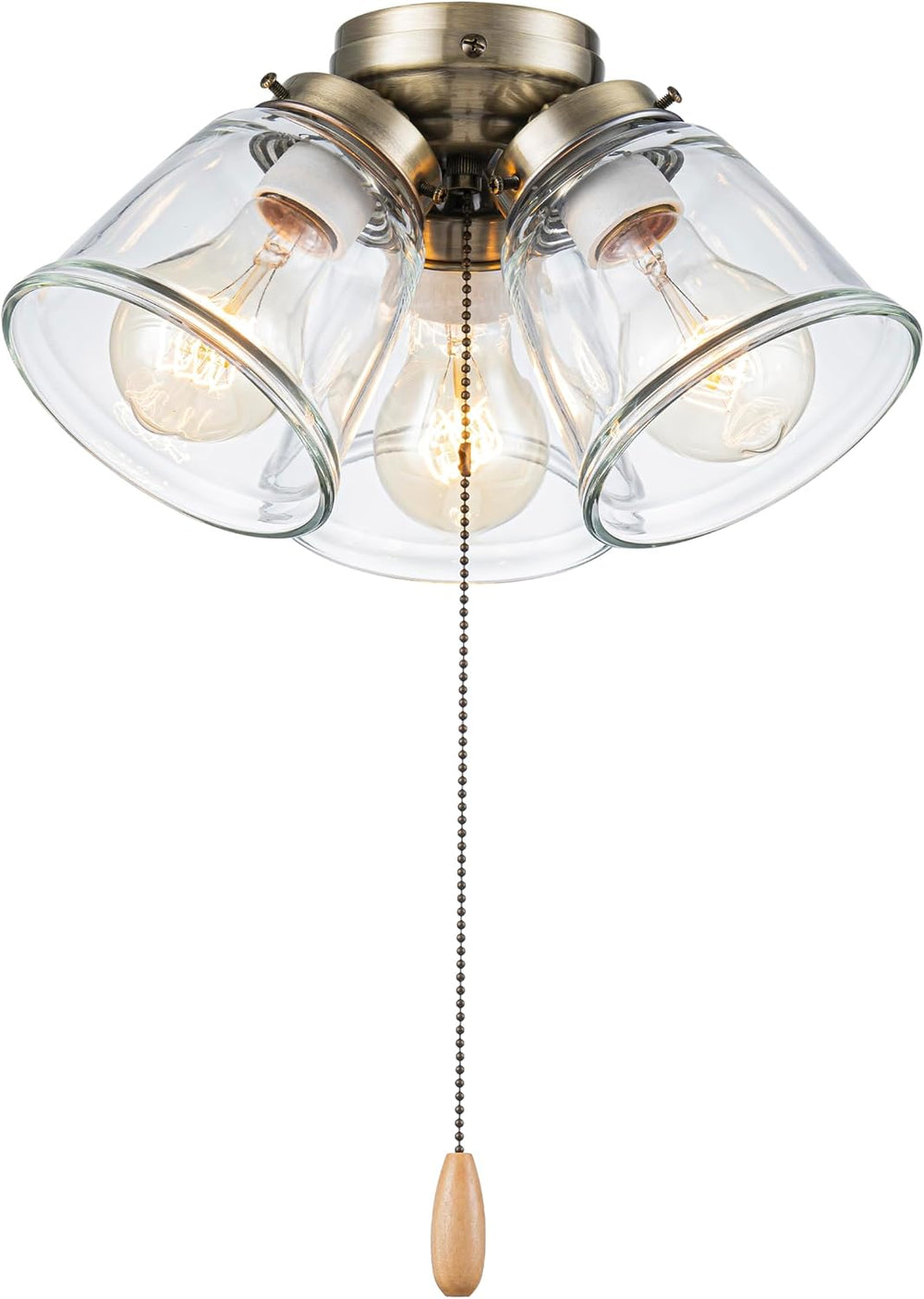 Aspen Creative 22014-1, Three-Light Ceiling Fan Light Kit with Pull Chain, An...