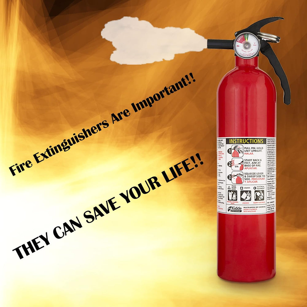 Kidde FA110 Multipurpose Fire Extinguishers 2 Pack - Red, (Rating 1-A:10-B:C)...