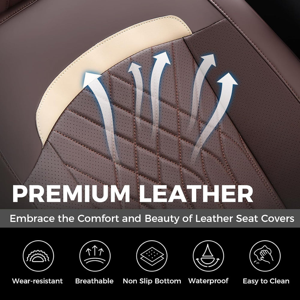 Front Car Seat Covers, Leather Seat Covers for Cars, Car Seat Protector Water...