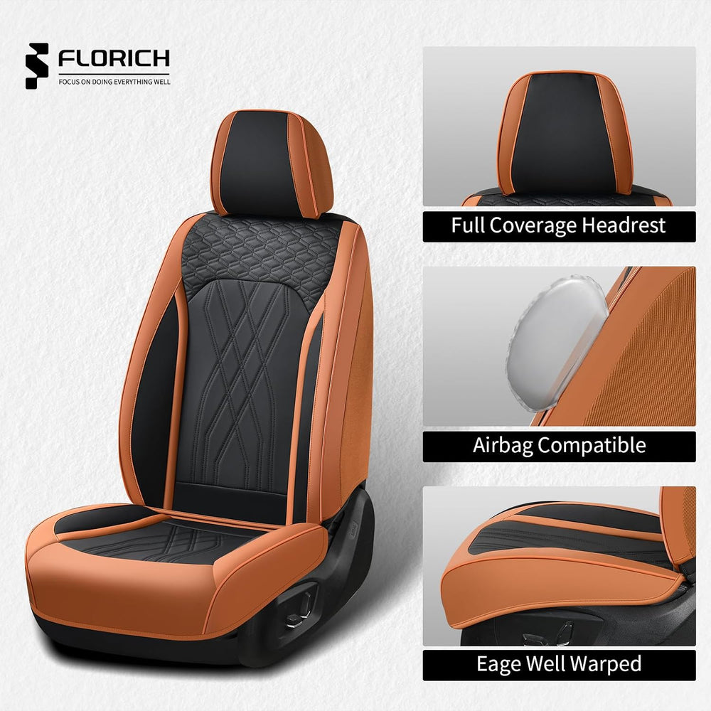 Seat Cover Full Set Automotive Seat Cover 5 Seats Leather Waterproof Car Seat...
