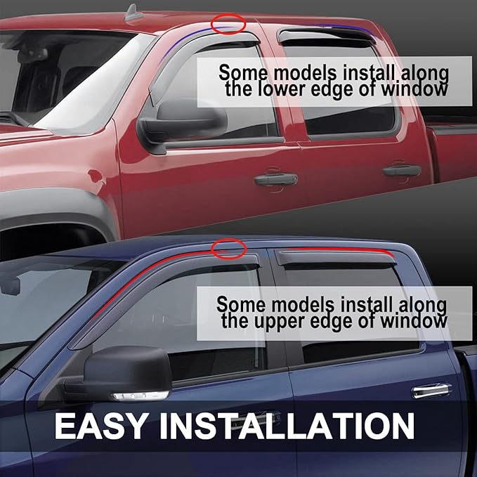 94143 Side Window Visor Wind Vent Deflector fit (4pcs)