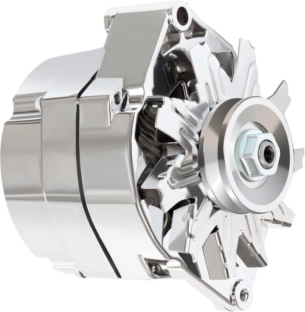 Car Alternator Chrome 1 Wire Self Exciting High Output 105Amp Replacement for...