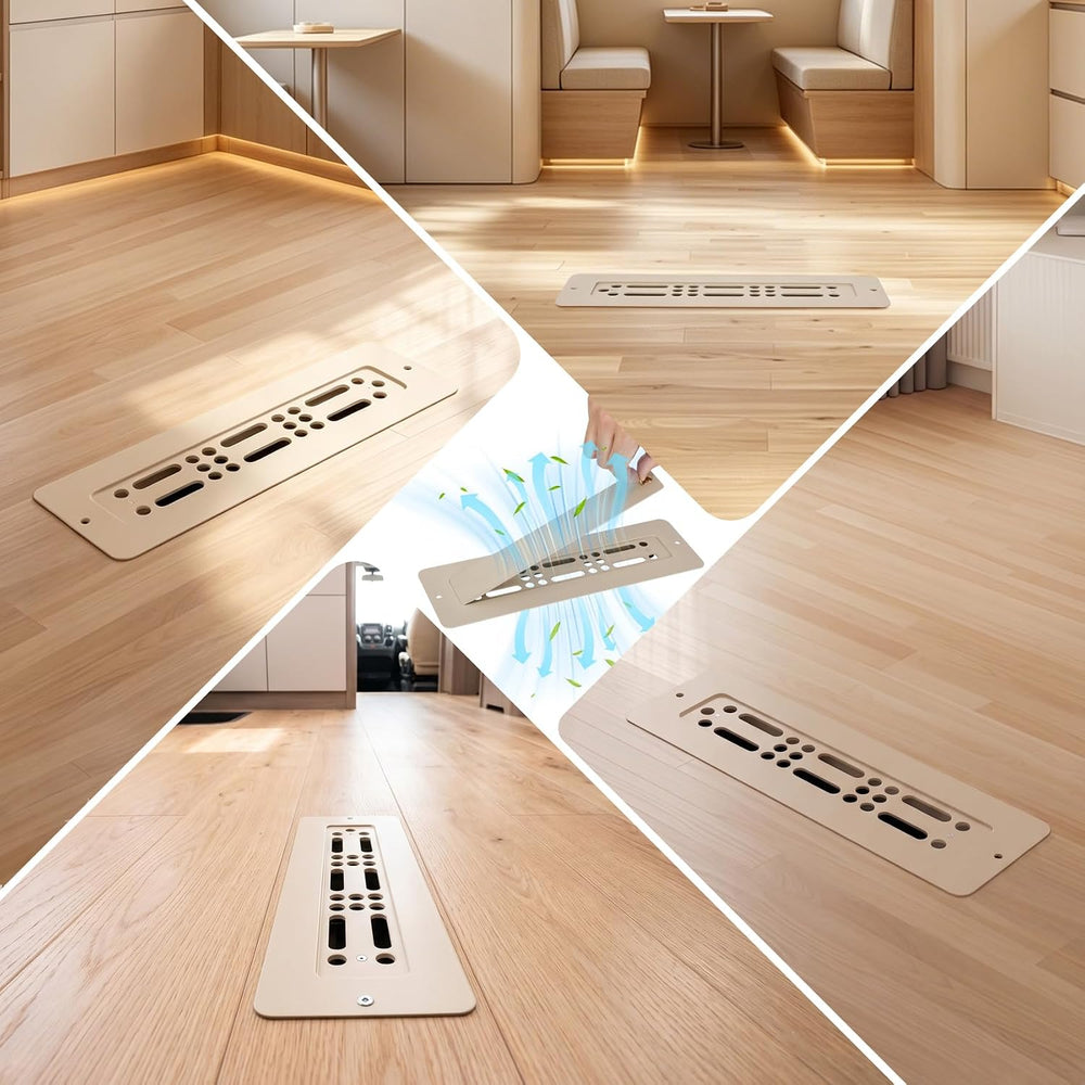Aluminum RV Floor Vent Cover 2"×10" Kit with Floor Register Cover T...