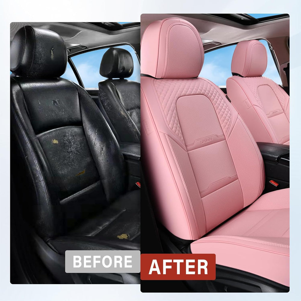 Coverado Car Seat Covers Front Seats, 2 Piece Car Seat Protector with Removab...