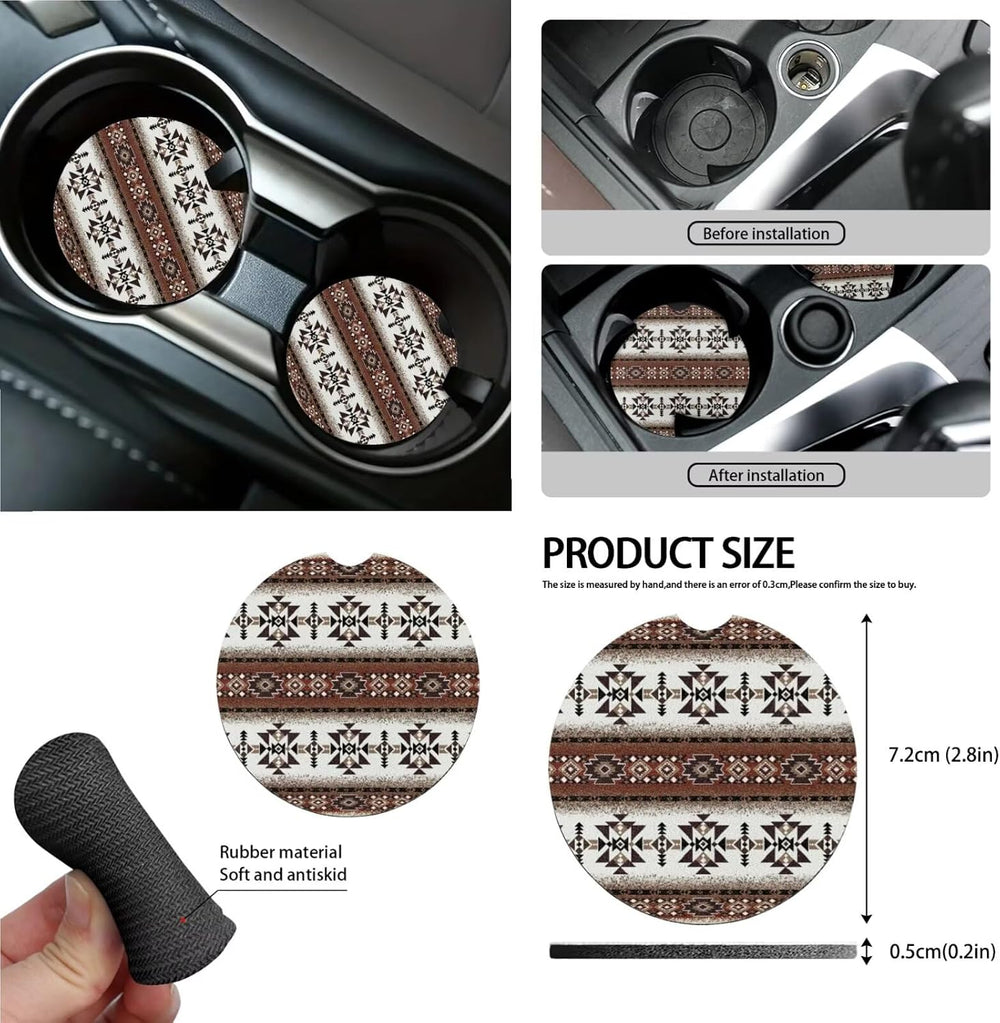Wanyint Aztec Southwest Brown 15 PCS Car Seat Covers Set for Men Women, with ...