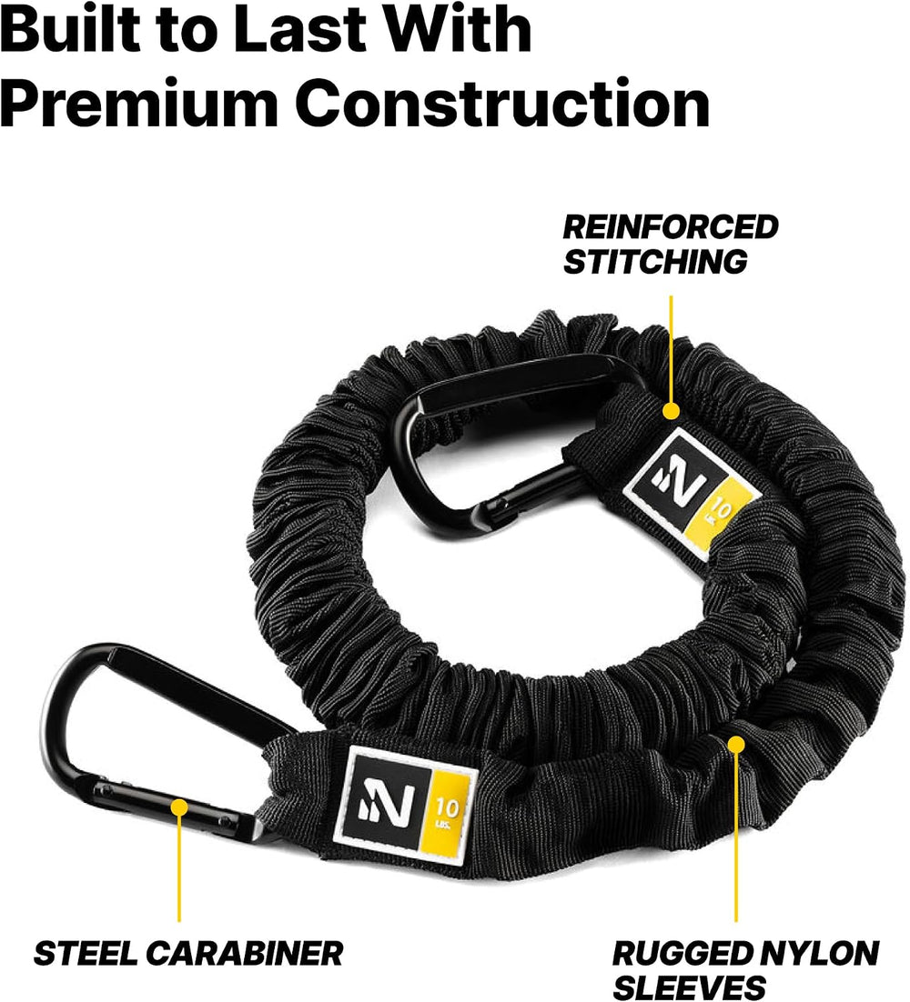 Resistance Band, Durable Exercise Band with Steel Carabiners for Neck Trainin...
