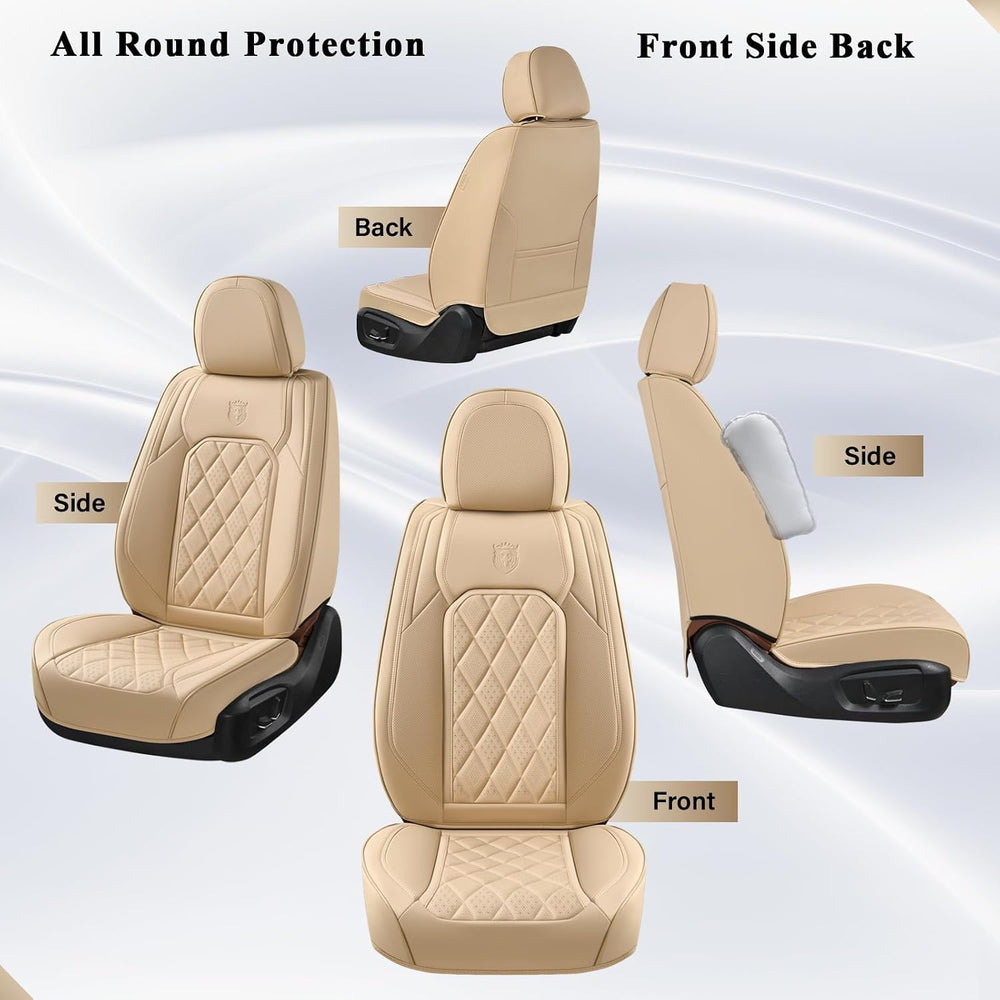 Coverado Car Seat Covers Full Set, Luxury Faux Leather Waterproof Seat Cover,...