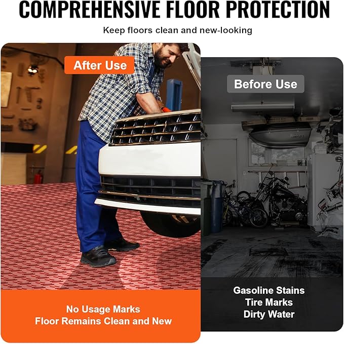 VEVOR Interlocking Floor Covering Tiles, 25 Pack, Non-Slip Double-Sided Texture