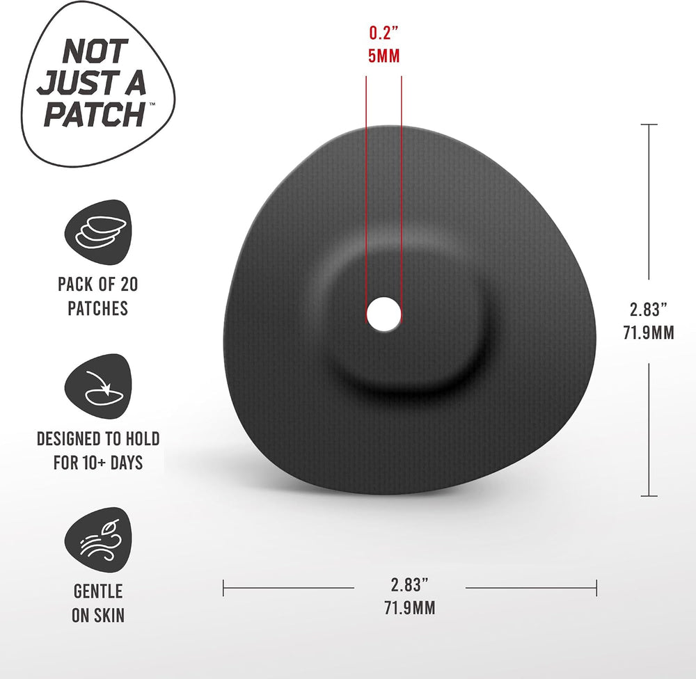 Not Just a Patch Stelo and Dexcom G7 Over Patches - 20 Pack, Black