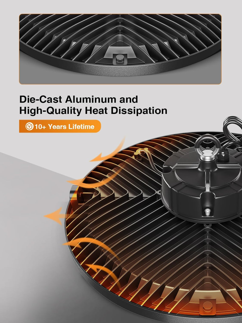 UFO High Bay Light 200W 5000K 30000LM 150LM/W 10 Pack (Eqv.800W MH/HPS)