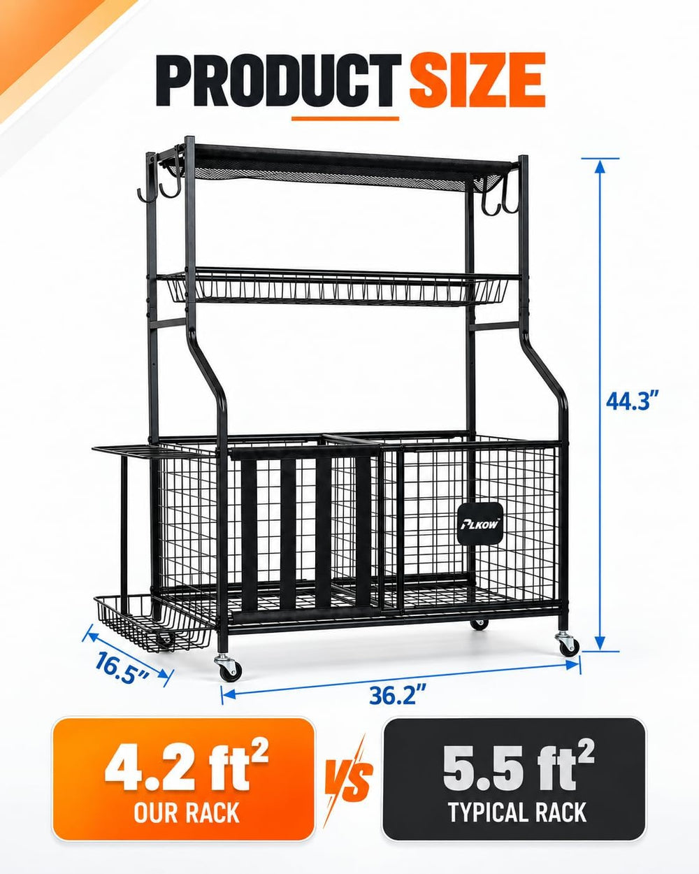 Sports Equipment Storage for Garage, Ball Storage Organizer