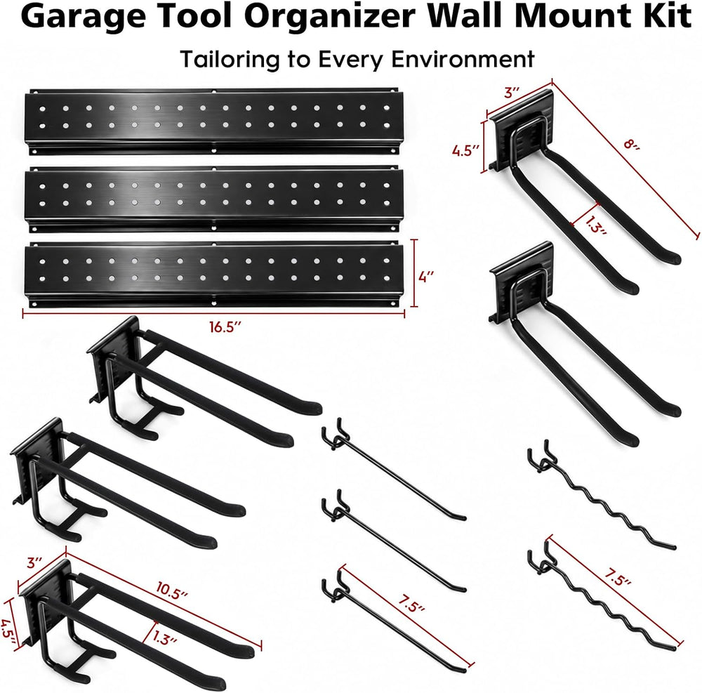 49.5"Garage Tool Organizer Wall Mount - 400 lbs Garden Tool Holder