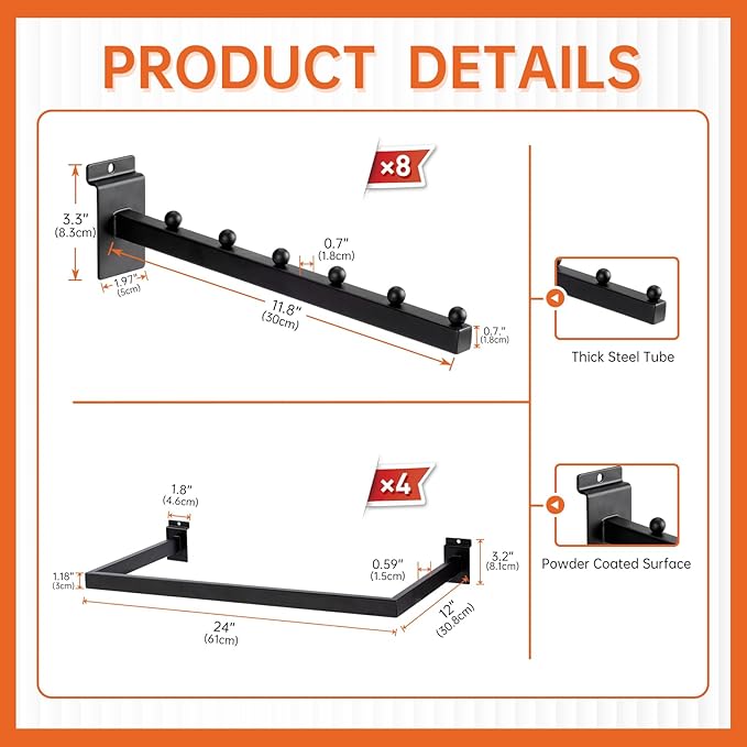 12 Pack Slatwall Accessories Kit