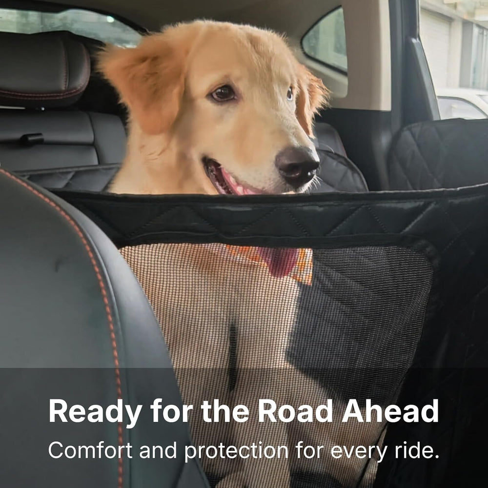 Waterproof Dog Car Hammock for Back Seat with Door Protection, Black
