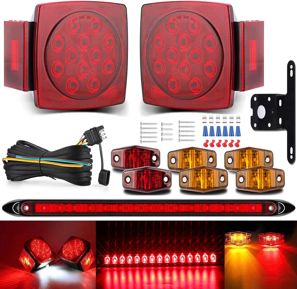 LIMICAR Boat Trailer Lights Kit Submersible 15-LED Brake IP67