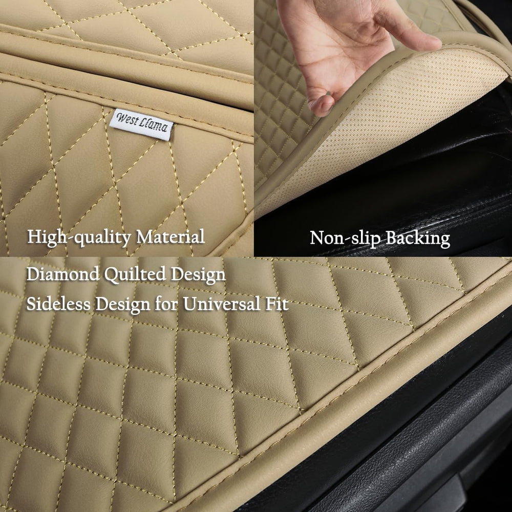 West Llama Pu Leather Car Seat Bottom Covers Protectors Include 1 Pair Front ...