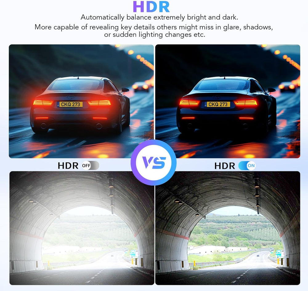 4K+2K Dual Dash Cam Front and Rear, Starvis 2 IMX678 with HDR