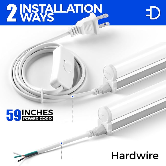 Barrina T5 LED Ceiling Light Fixtures, Corded Electric (6 Packs)