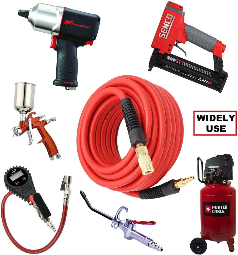 YOTOO Hybrid Air Hose 3/8-Inch by 50-Feet 300 PSI Heavy Duty, Lightweight, Ki...