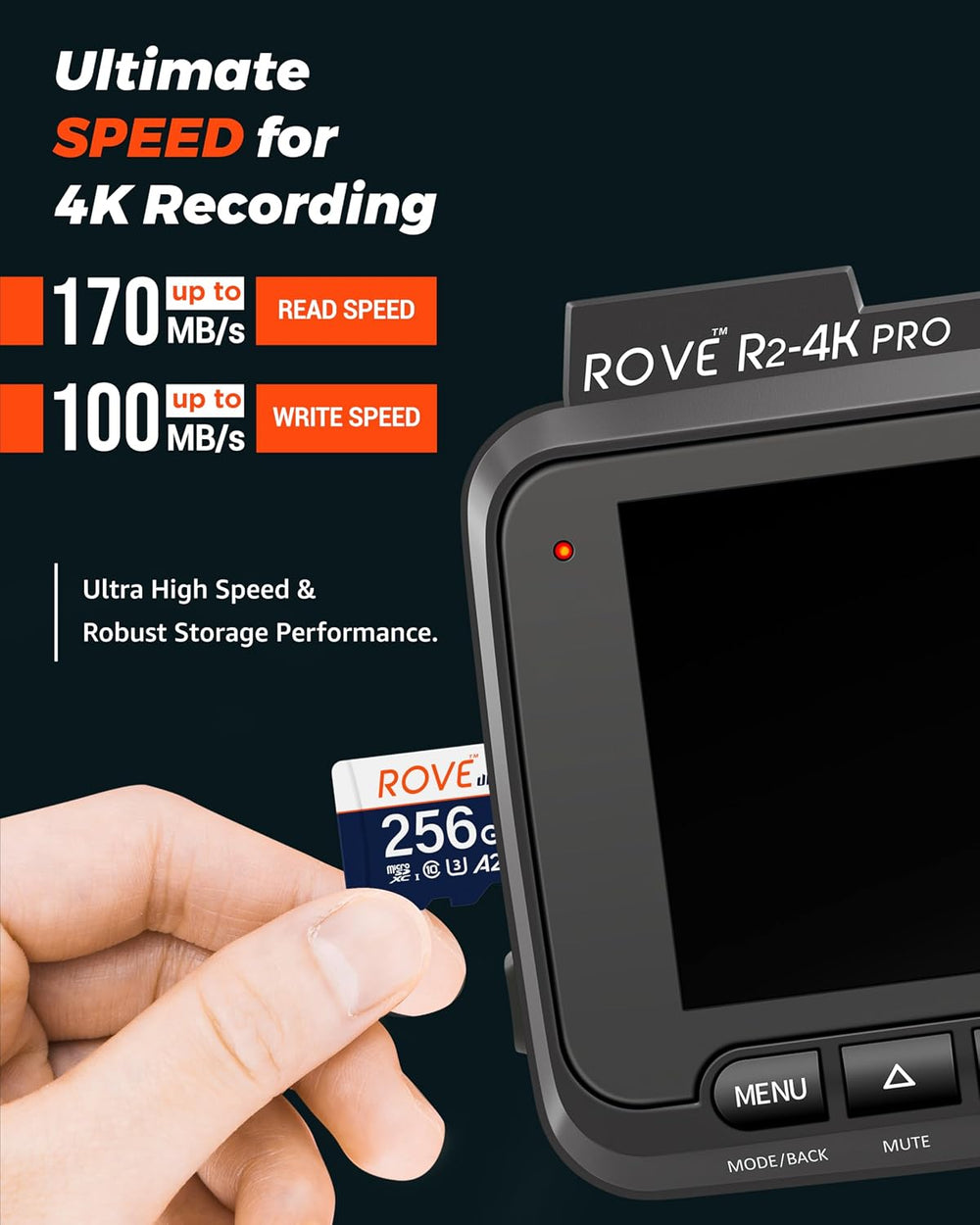 ROVE Ultimate Micro SD Card microSDXC 256GB Memory Card with USB 3.2 Type C C...