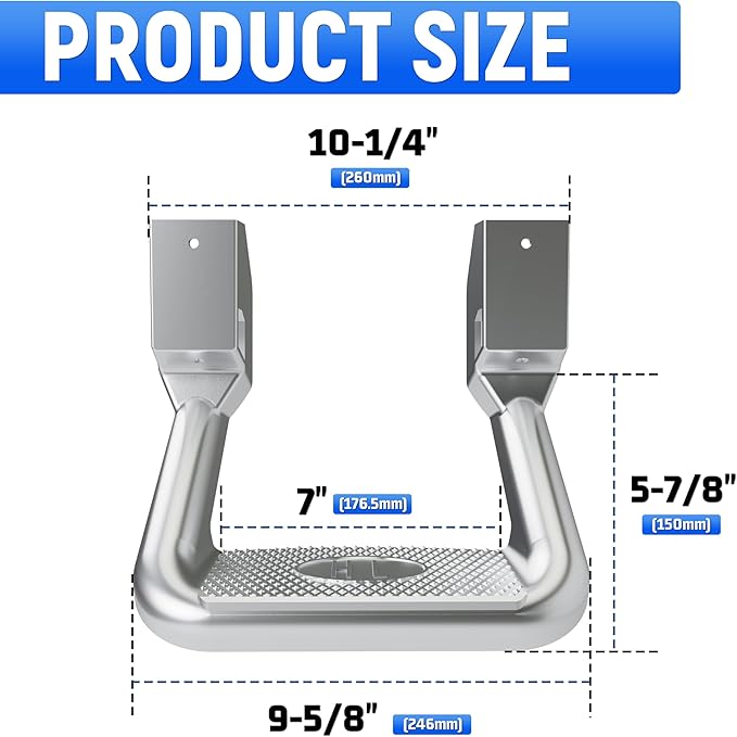 Kojem 2Pcs Silvery Aluminum Universal Side Step Compatible