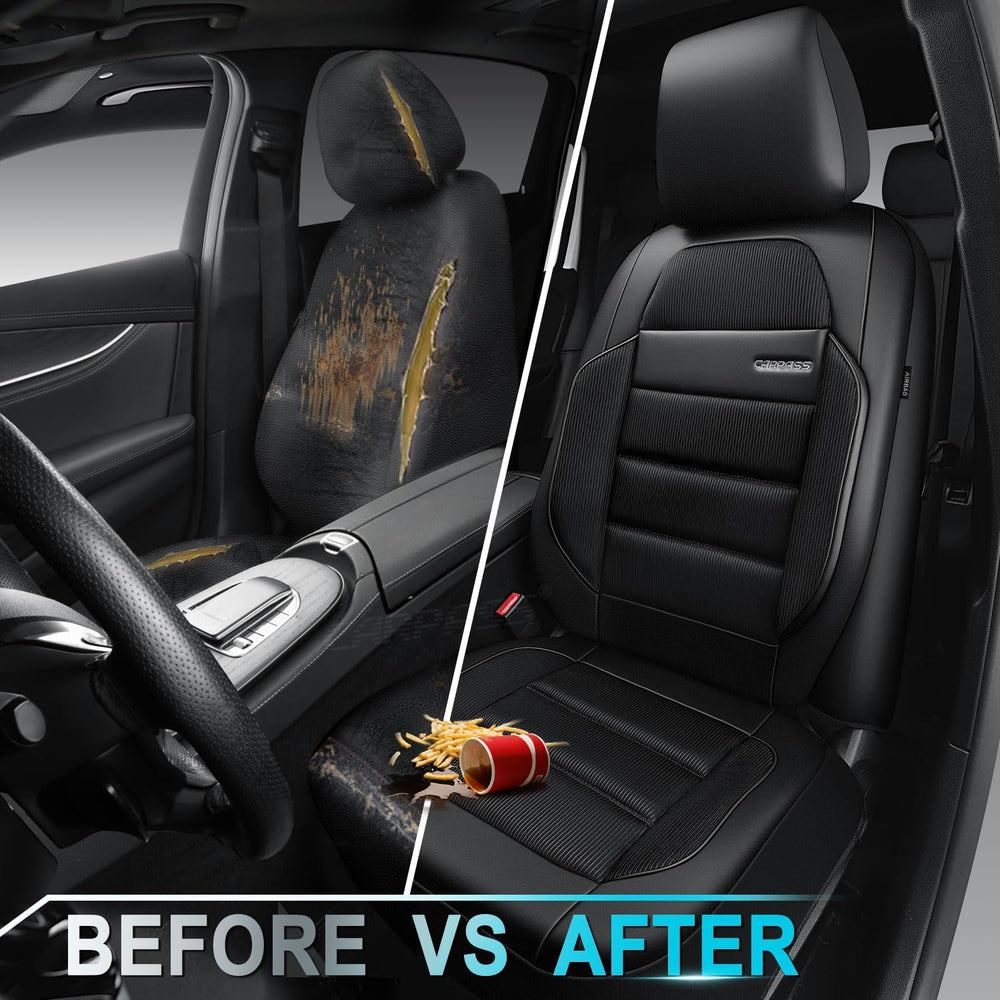 CAR PASS Memory Foam Seat Covers Front, Airy Cool Mesh Thick Car Seat Covers,...