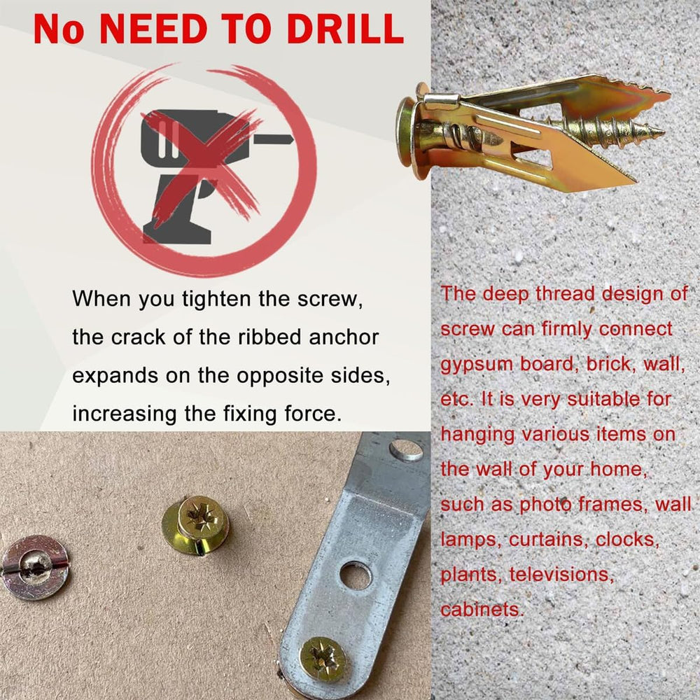 Self Drilling Drywall Anchors and Screws,Dry Wall Anchors Heavy Duty,Drywall ...