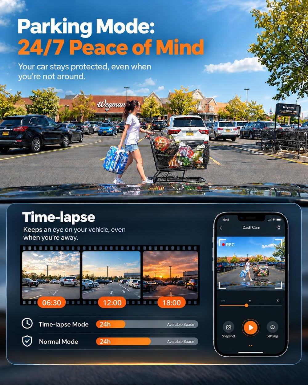 4K Dash Cam Front Rear Inside Free 128GB Card STARVIS 2 HDR Night Vision