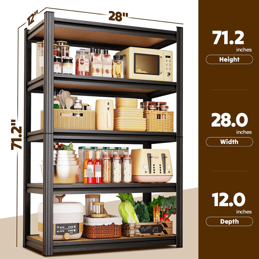Garage Shelving 5 Tier Storage Shelves Adjustable Shelf,71"Hx28"Wx1...