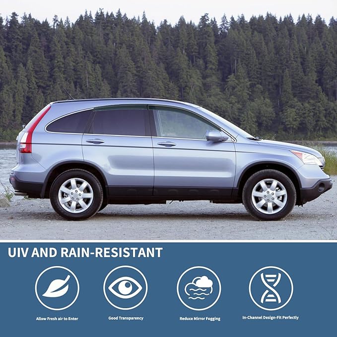 4PCS Rain Guards Window Visors Fits