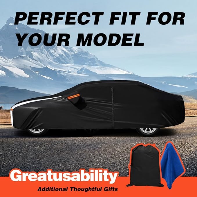 12-Layer Custom Fit Car Cover for Tesla Model X, Upgraded Waterproof