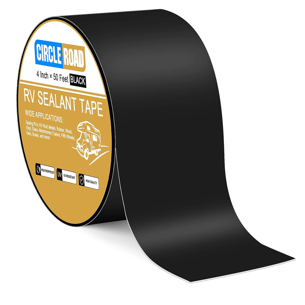 Butyl Sealant Waterproof Tape RV Roof Repair Tape Black, 4 Inch X 50 Feet