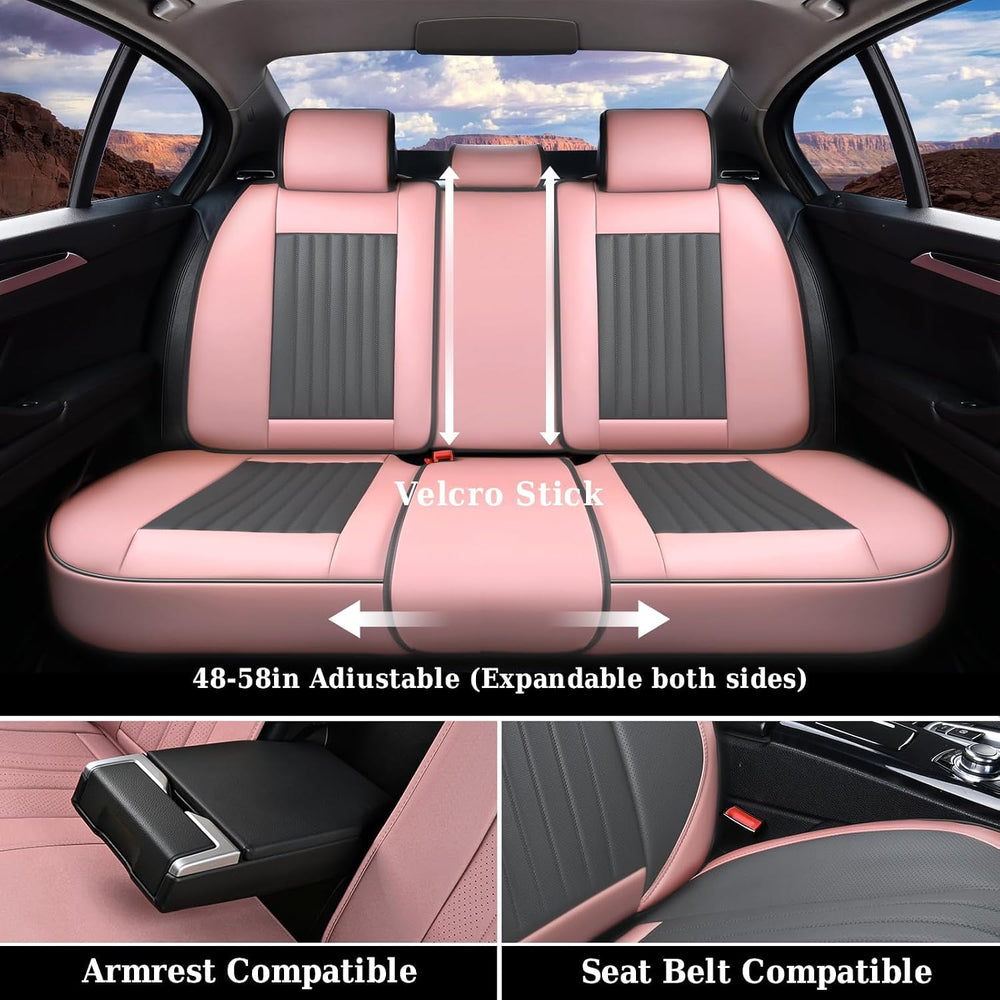 Coverado Car Seat Covers Full Set, Nappa Leather Seat Covers for Cars, Waterp...
