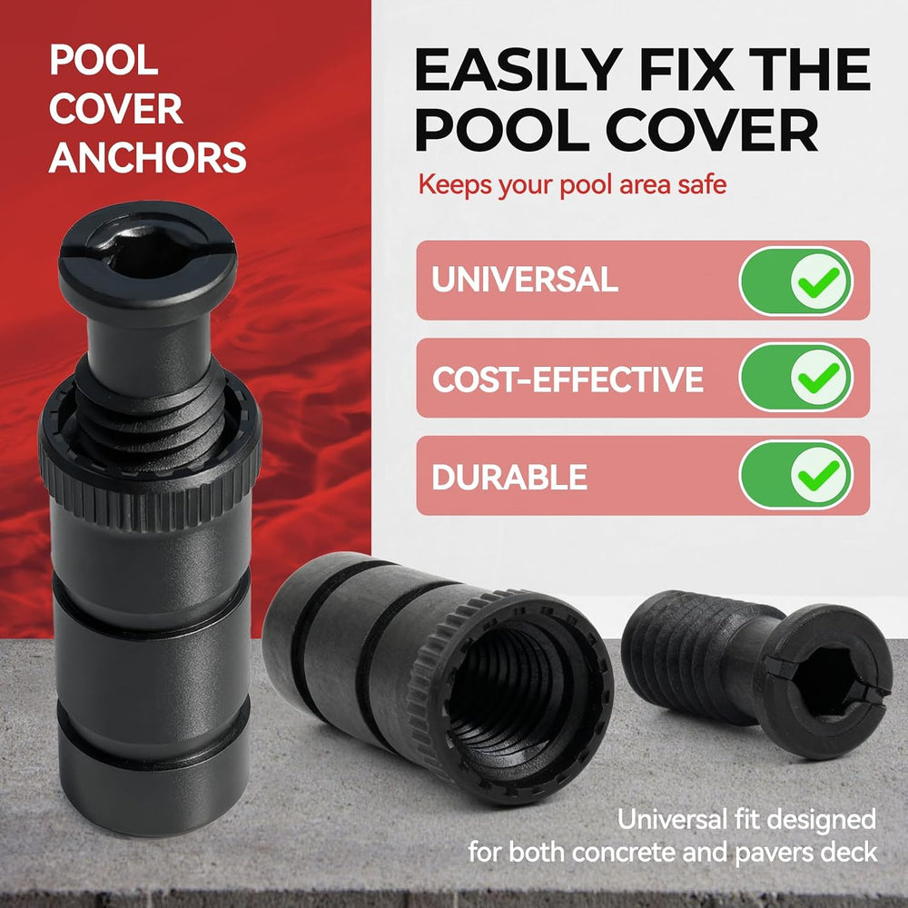 24-Pack Upgraded Pool Cover Anchors with Head Bolts & Aluminum Tamping To...